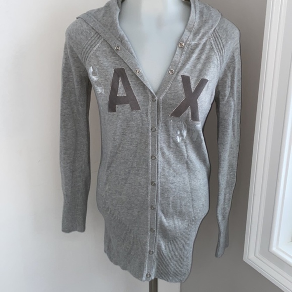 Armani Exchange hooded Button Up Cardigan sweater